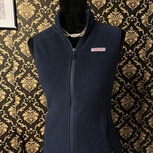 Vineyard Vines Women's Dark Blue Fleece Vest
